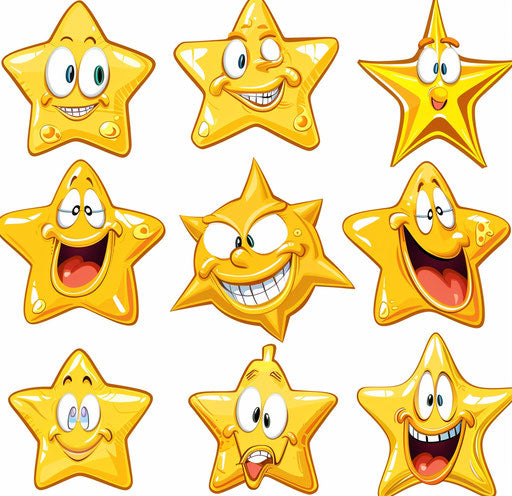 Cartoon stars in zany humor style