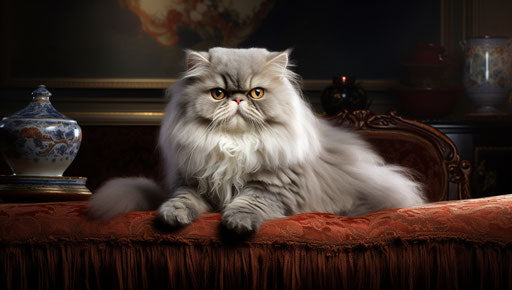 Gazing at one of the cats Persian lord, playful and sophisticated