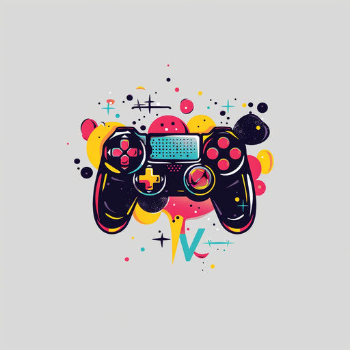 Creative gamers logo with playful elements and bright colors