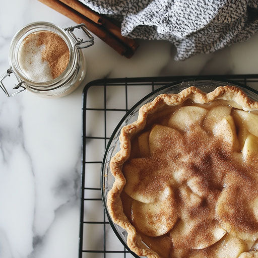 Apple pie with cinnamon and sugar