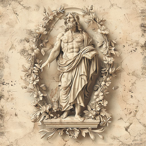 Divine illustration in photo realistic quality on flat beige background