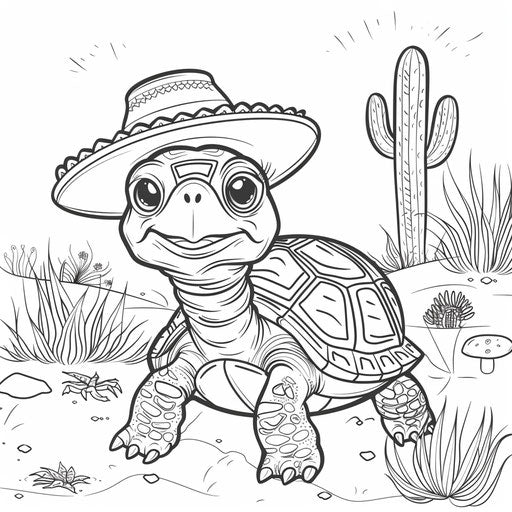 Desert turtle with a sombrero