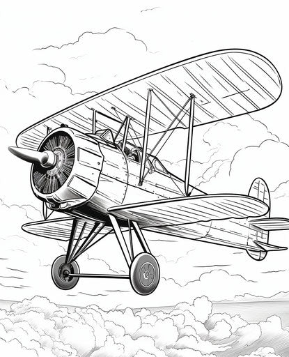 Flying over the sky coloring pages, 1900–1917 style