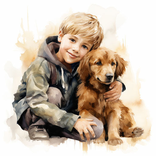 Best friends clipart in the style of Oil painting, on a white background