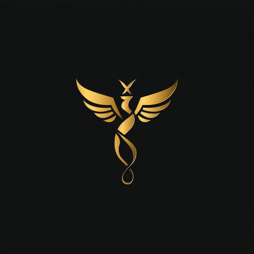 Elegant doctor logo with gold medical symbol on black background