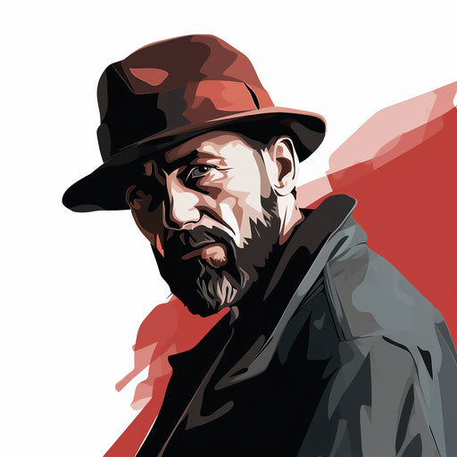 Mr clipart in the style of Chiaroscuro Art, on a white background