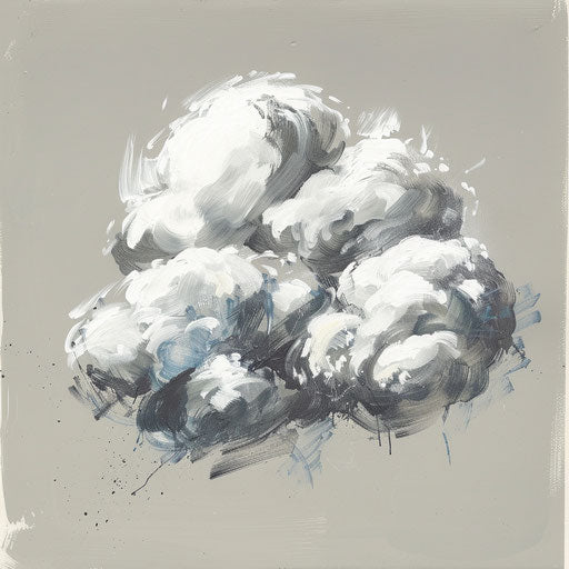 Impressionistic tattoo sketch of a silver cloud