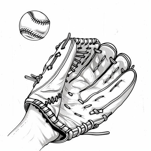 Baseball glove catching a ball