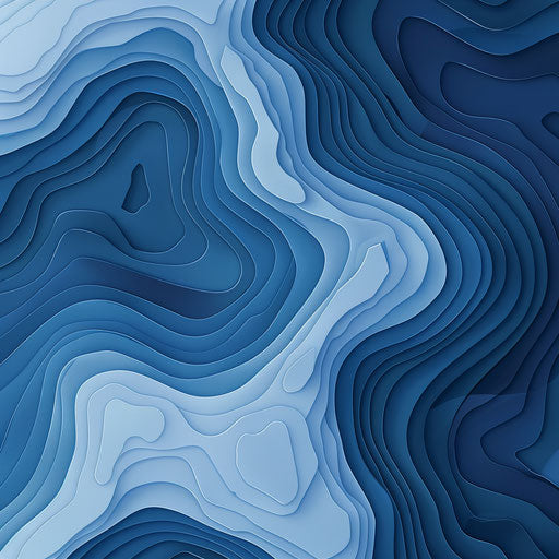 Abstract map blending various shades of blue