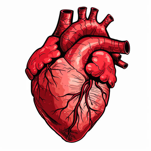 Heart cartoon in emotionally complex human anatomy style