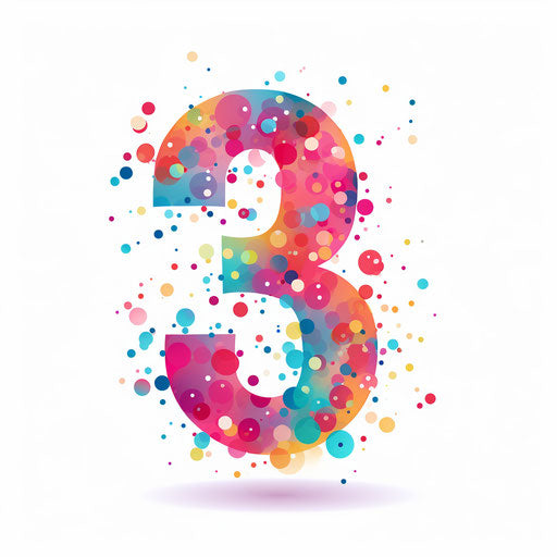 Numbers clipart in the style of Minimalist, on a white background