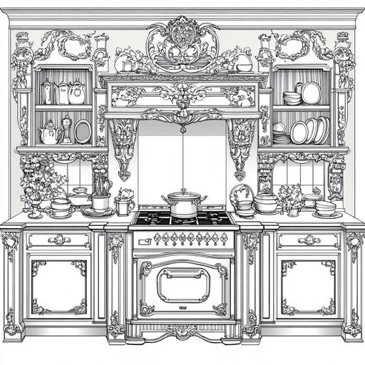 Printable Kitchen Coloring Pages Art