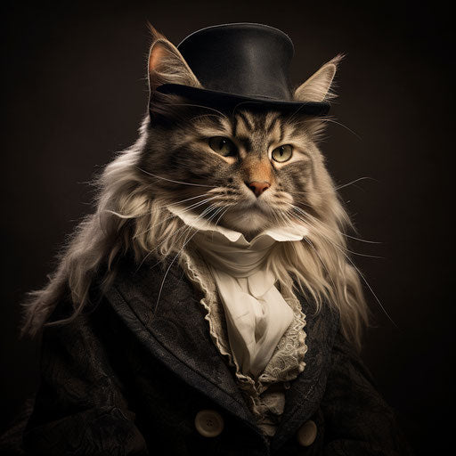 Norwegian forest cat dressed as a man