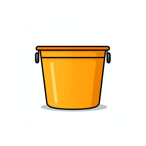 Bucket clipart in Minimalist style, on white background