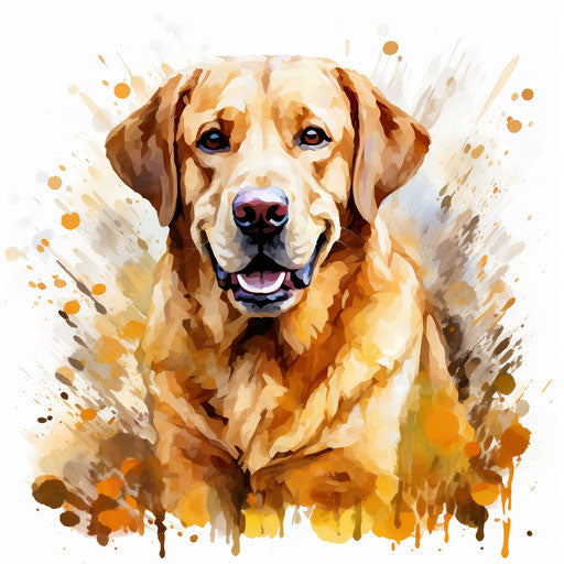 Labrador Clipart in the style of Impressionistic Art, on white background