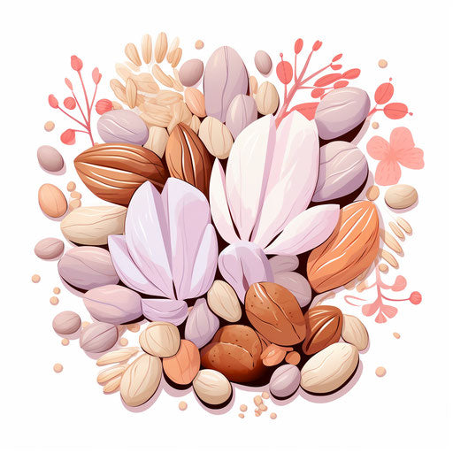 Illustration of seed in the style of Pastel Colors Art, white background