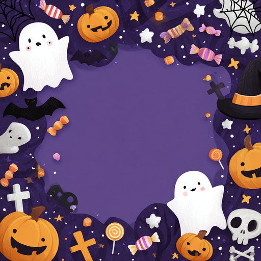 Festive Halloween Frame with Fun Decorations