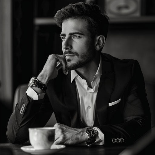 Stylish businessman in black and white