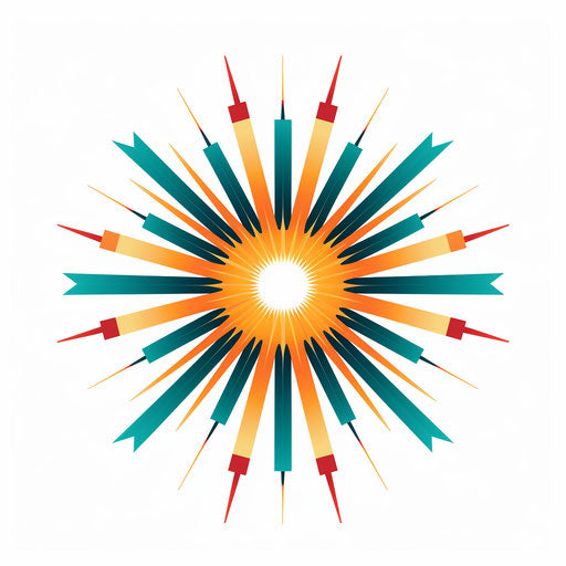 Starburst clipart in the minimalist style, on white background