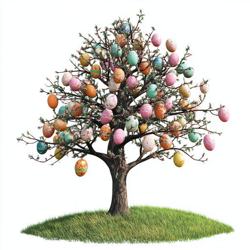 Realistic Easter Egg Tree clipart, high resolution, isolated