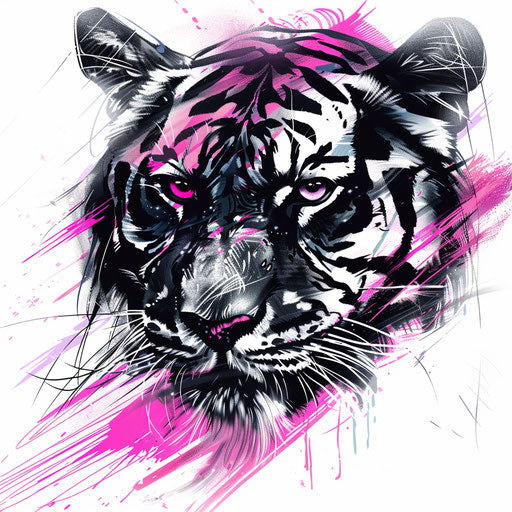 Dynamic tattoo sketch of tiger eyes