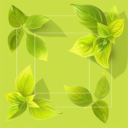 Realistic border design clipart on chartreuse background