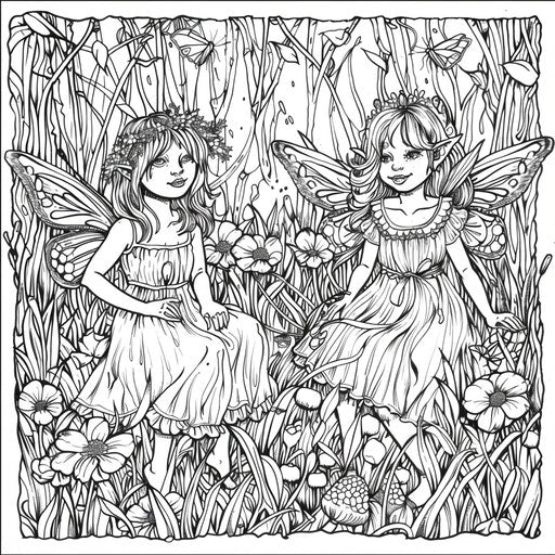Whimsical fairies in a magical forest