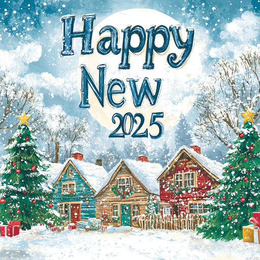 Happy New Year 2025 with Festive Decorations