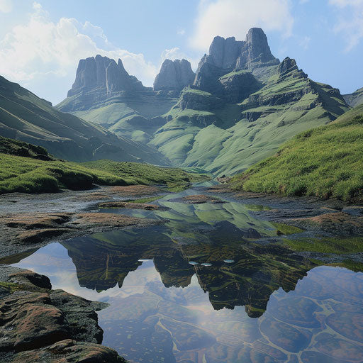 Hyperrealistic photo of the Drakensberg