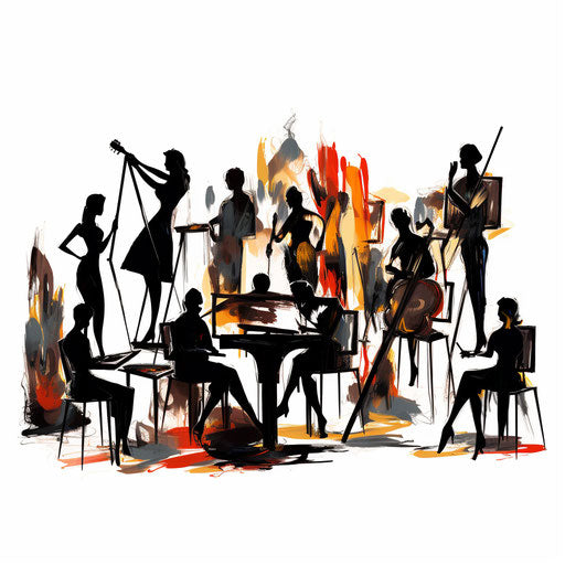 Illustration of a time activity in the style of Chiaroscuro Art, on white background