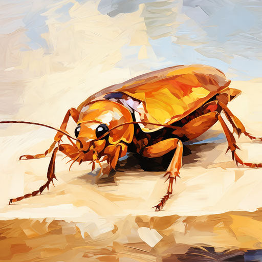 Cockroach clipart in Oil painting style, on white background