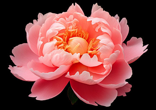 Pink peony flower on white, Hiroshi Nagai style