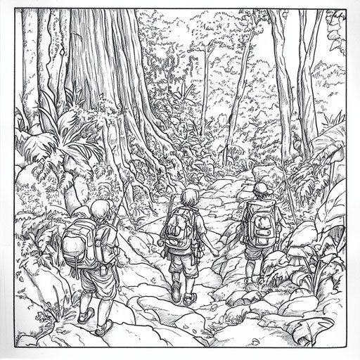 Exploration in the rainforest under the rain