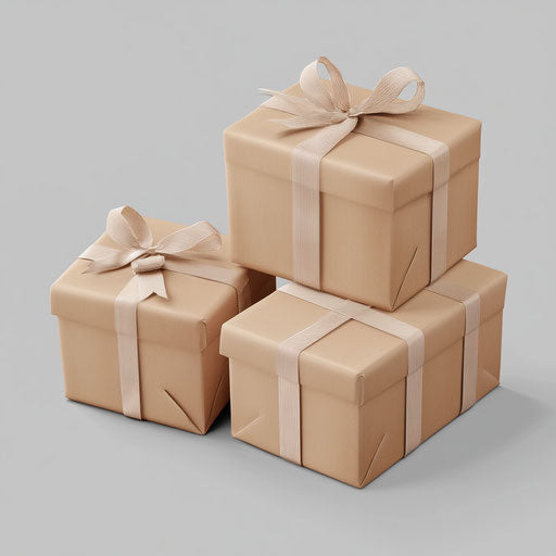 3D Cardboard Boxes on flat white background, isolated clipart