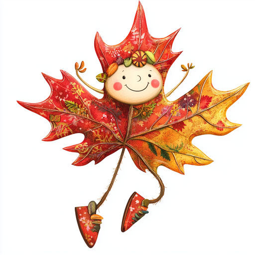 Multi-Format Maple Leaf Caricature Clipart Bundle for Creatives