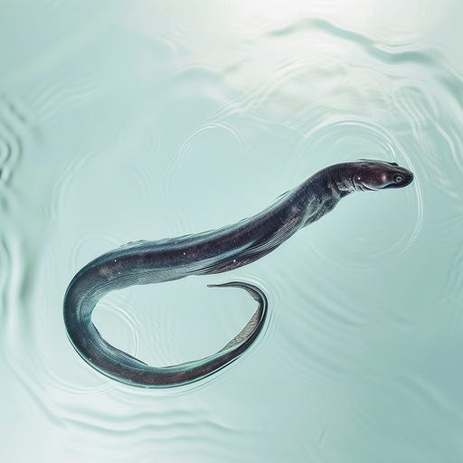 Electric eel gracefully swimming in clear waters