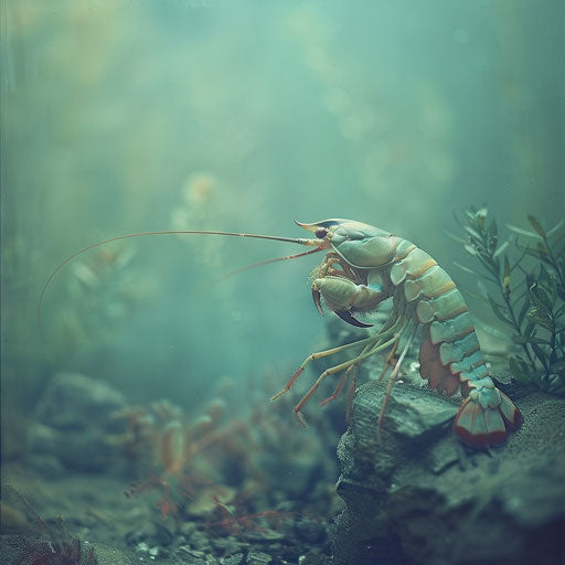 Mantis shrimp in a tranquil underwater setting