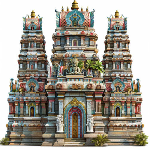 Realistic temple clipart on flat white background