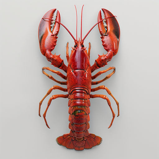 Realistic lobster illustration on flat white background