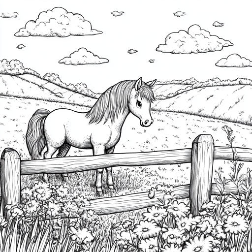 Simple animal-themed pony scene for kids