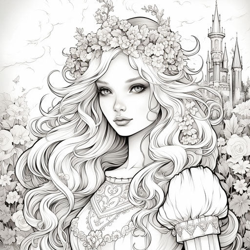 Fairytale princess coloring pages