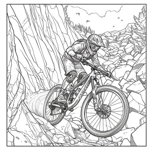 Mountain biker on rugged trail
