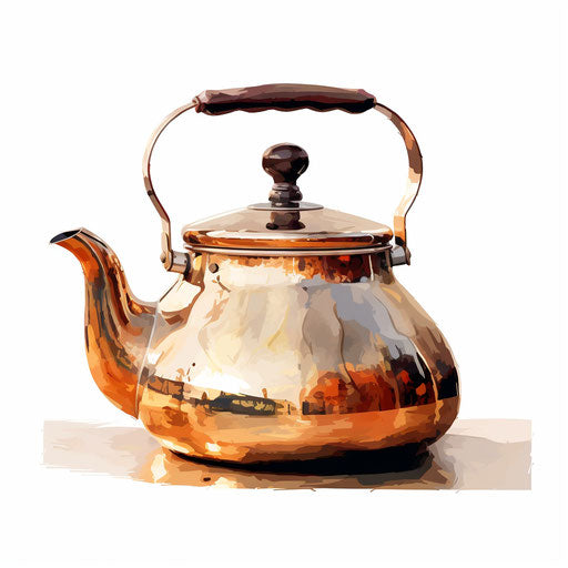Kettle in Impressionistic Art style, on white background