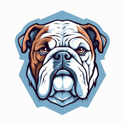 Bulldog clipart in Minimalist style on white background