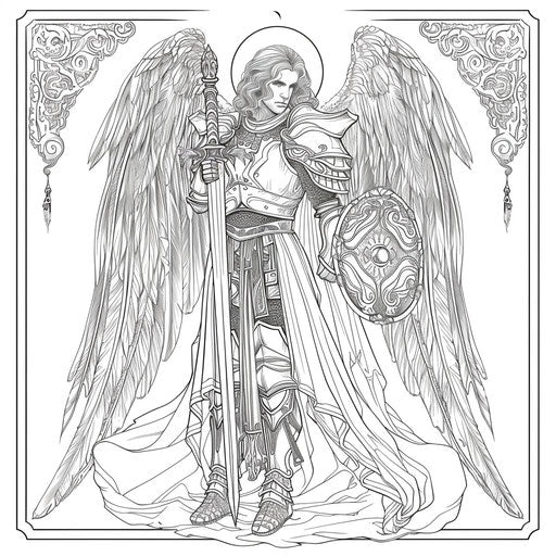 Guardian angel with sword and shield