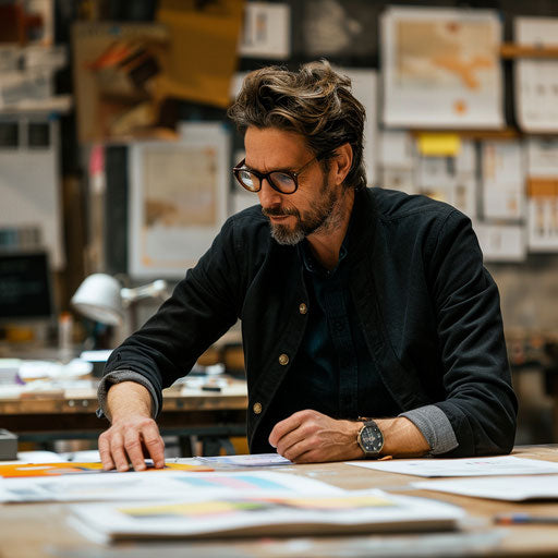 Creative director finalizing a campaign with intensity