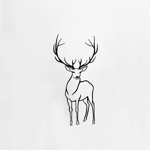 Minimalist deer silhouette tattoo in black ink