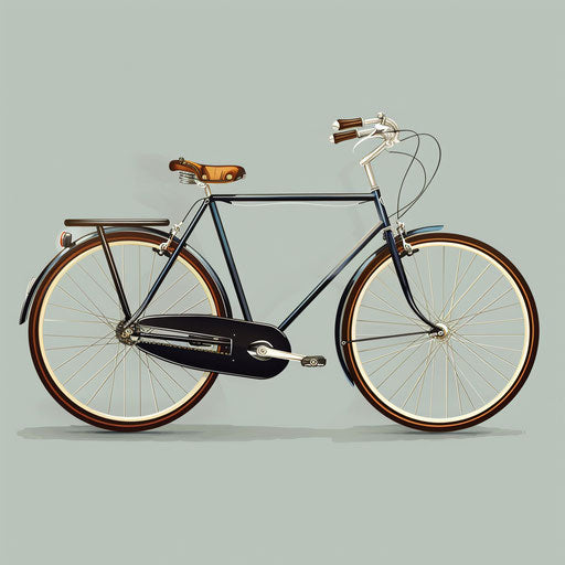 Realistic bicycle clipart on flat slate grey background