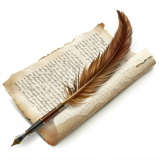 Poetry clipart in a photo realistic style on flat white background