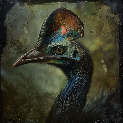 Cassowary with detailed textures and natural light